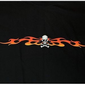 Vintage 1990s Walt Disney World Skull and FlamesTee Shirt NWT Size LARGE